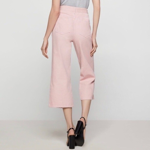 BCBGeneration High Rise Cropped Wide-Leg Jeans in Rose Smoke Size 27 NWOT - Picture 2 of 10